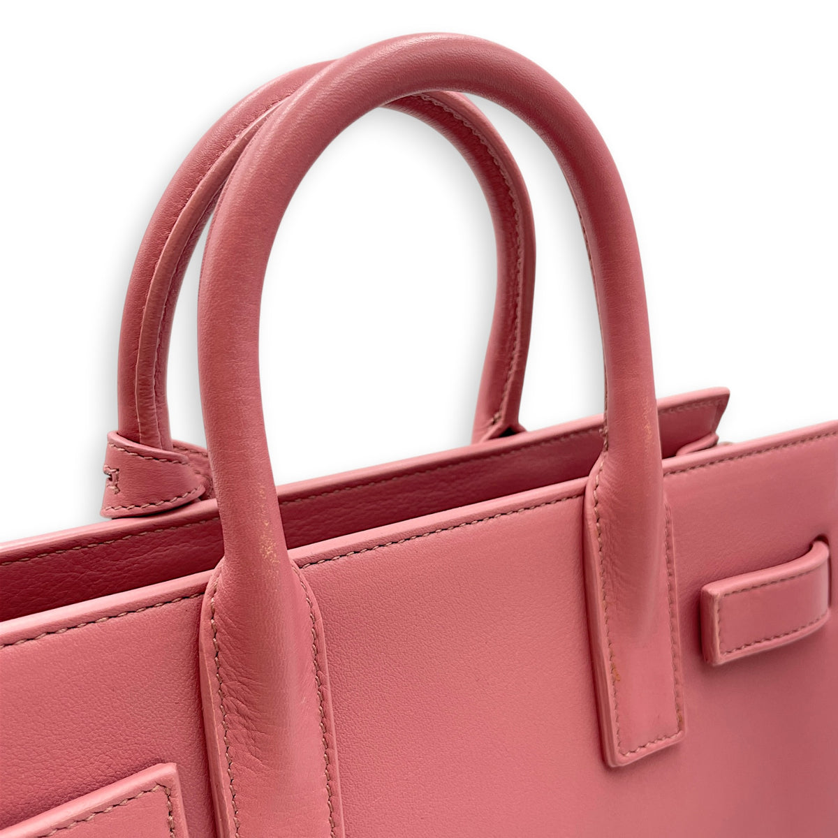 Sac De Jour  Pink Top Handle Bag in Calfskin Gold hardware