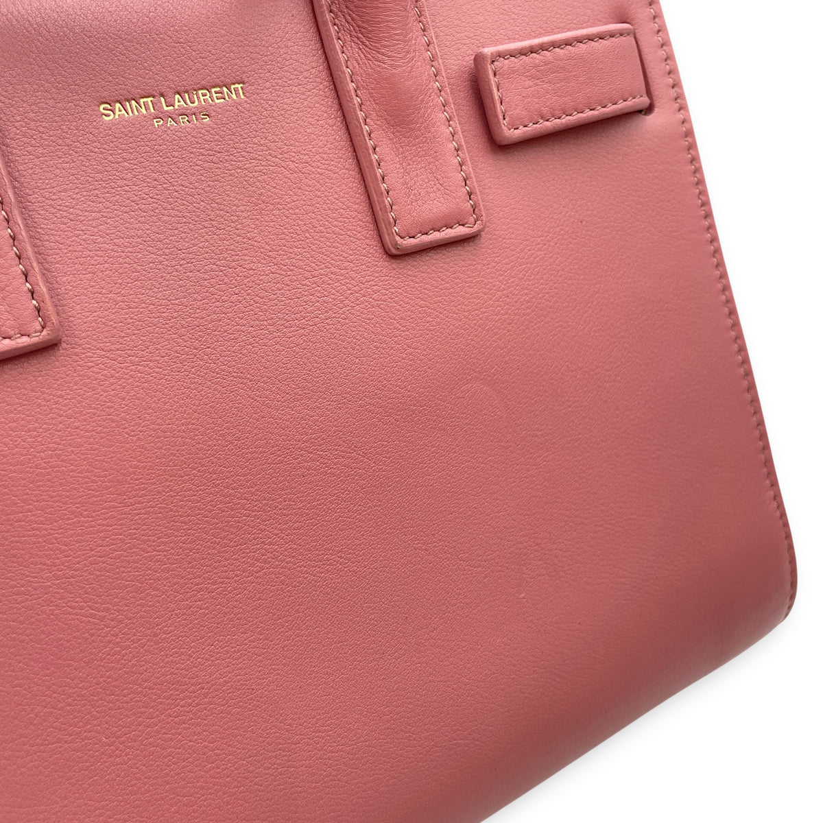 Sac De Jour  Pink Top Handle Bag in Calfskin Gold hardware