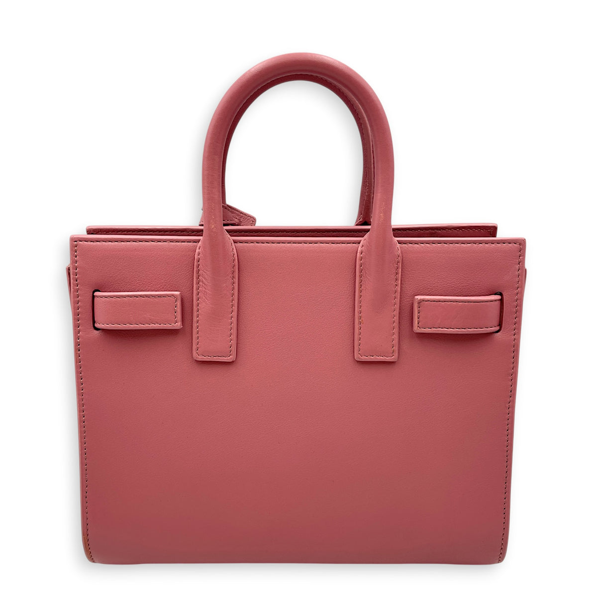 Sac De Jour  Pink Top Handle Bag in Calfskin Gold hardware