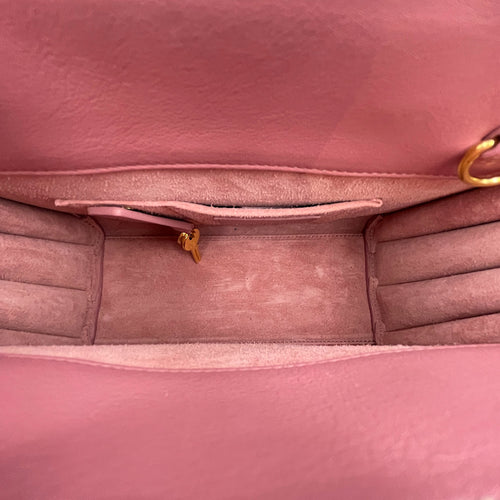 Sac De Jour  Pink Top Handle Bag in Calfskin Gold hardware