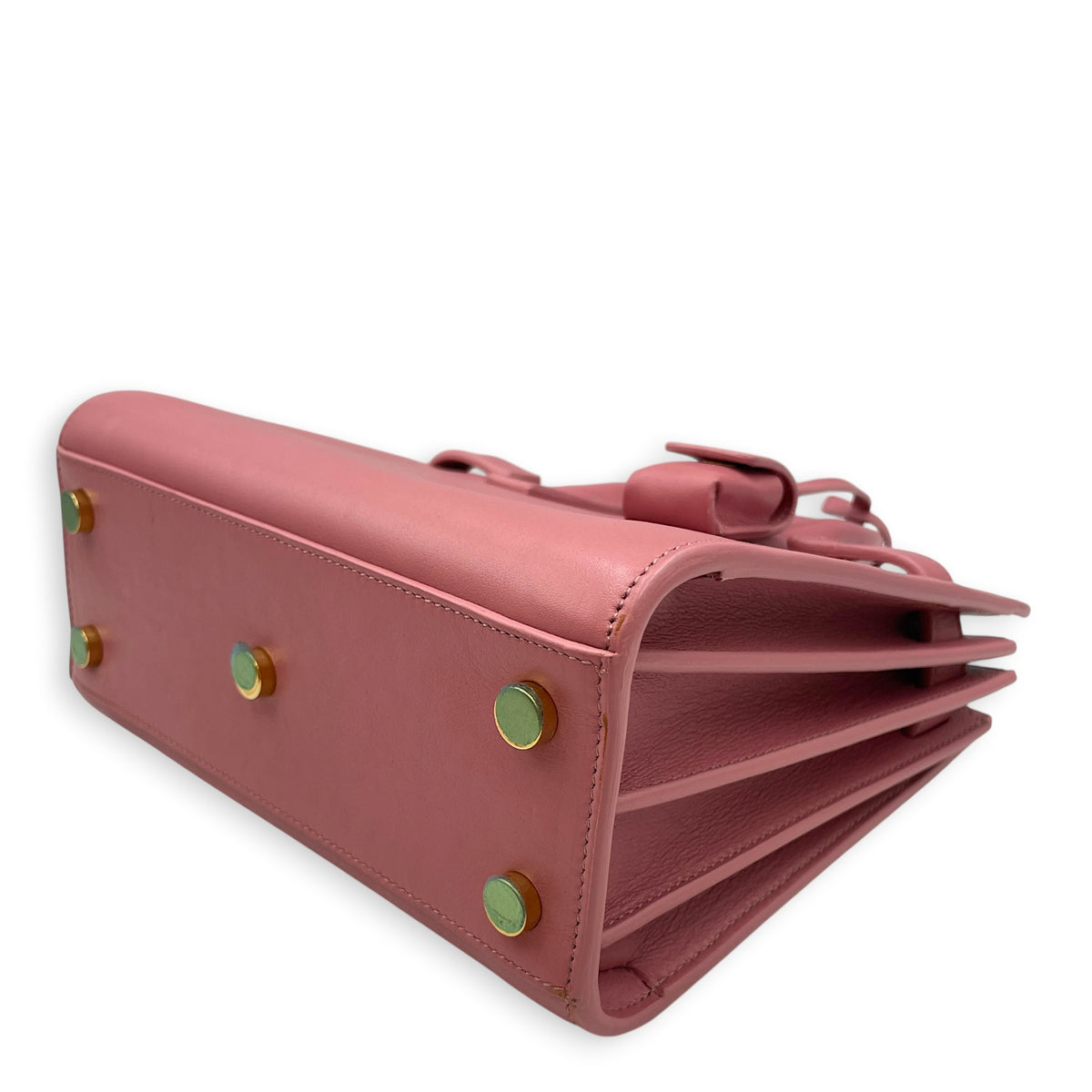 Sac De Jour  Pink Top Handle Bag in Calfskin Gold hardware