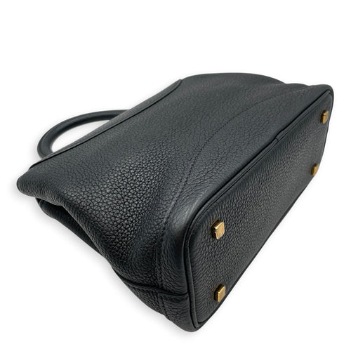 Gabrielle BB  Black Top Handle Bag in Calfskin Gold hardware