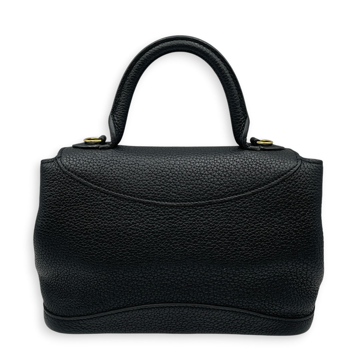 Gabrielle BB  Black Top Handle Bag in Calfskin Gold hardware