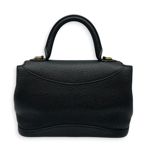 Gabrielle BB  Black Top Handle Bag in Calfskin Gold hardware