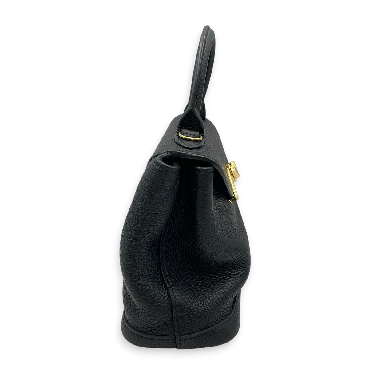 Gabrielle BB  Black Top Handle Bag in Calfskin Gold hardware