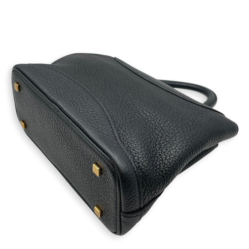 Gabrielle BB  Black Top Handle Bag in Calfskin Gold hardware