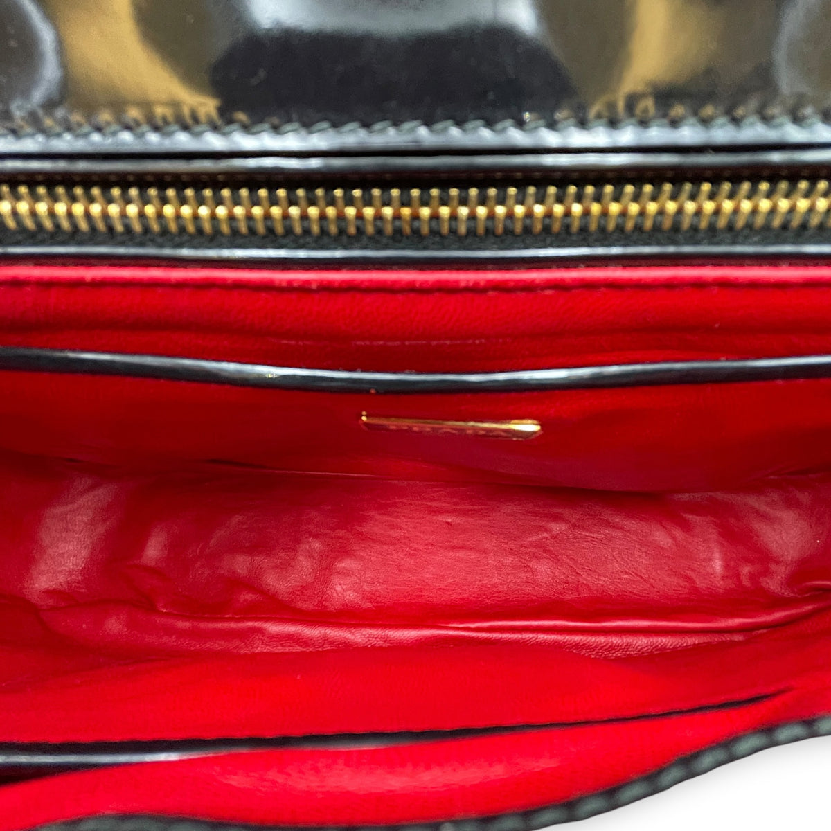 Flap  Black Top Handle Bag in Patent Leather Gold hardware
