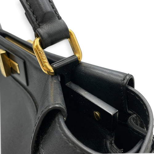 Peekaboo  33 cm  Black Top Handle Bag in Calfskin Gold hardware