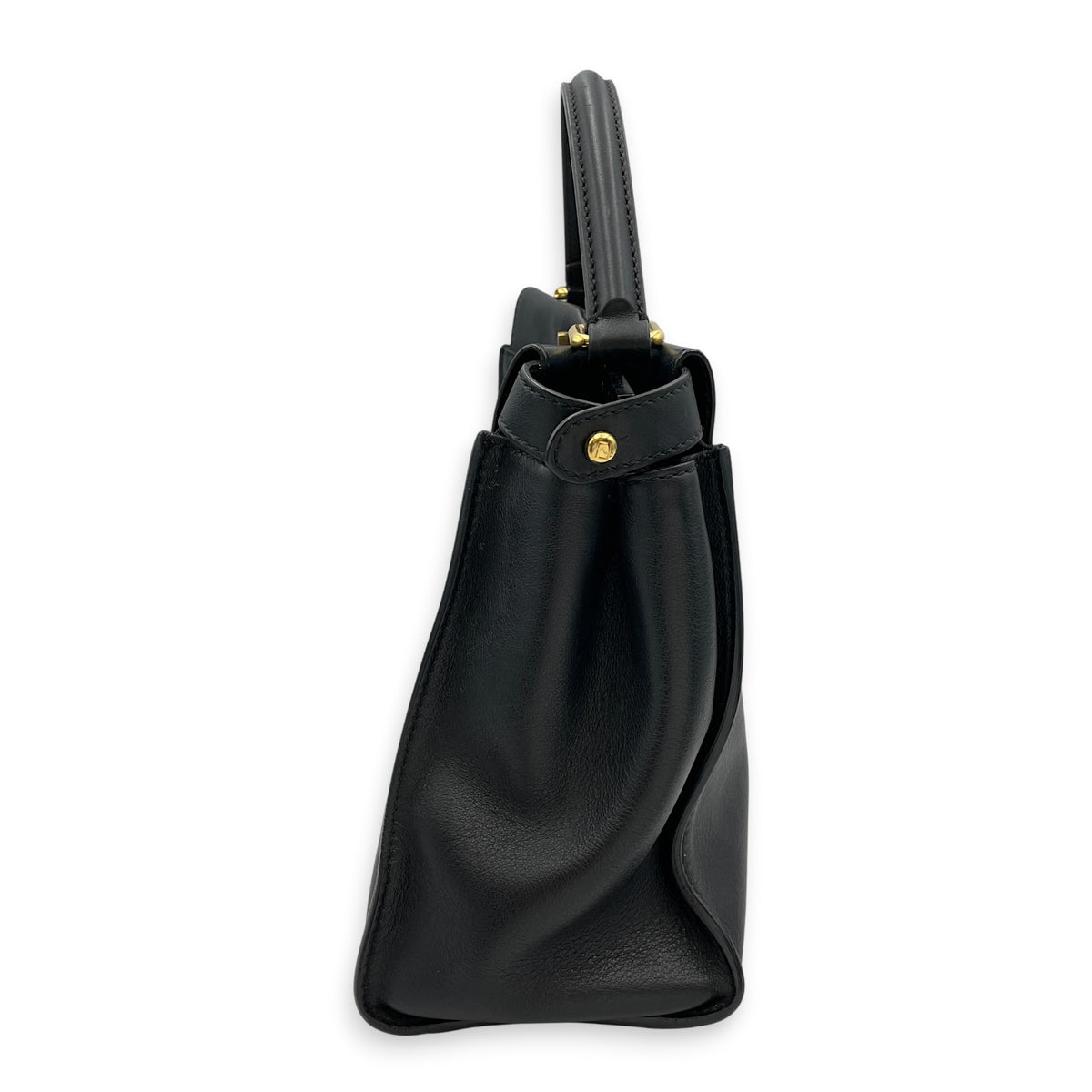 Peekaboo  33 cm  Black Top Handle Bag in Calfskin Gold hardware