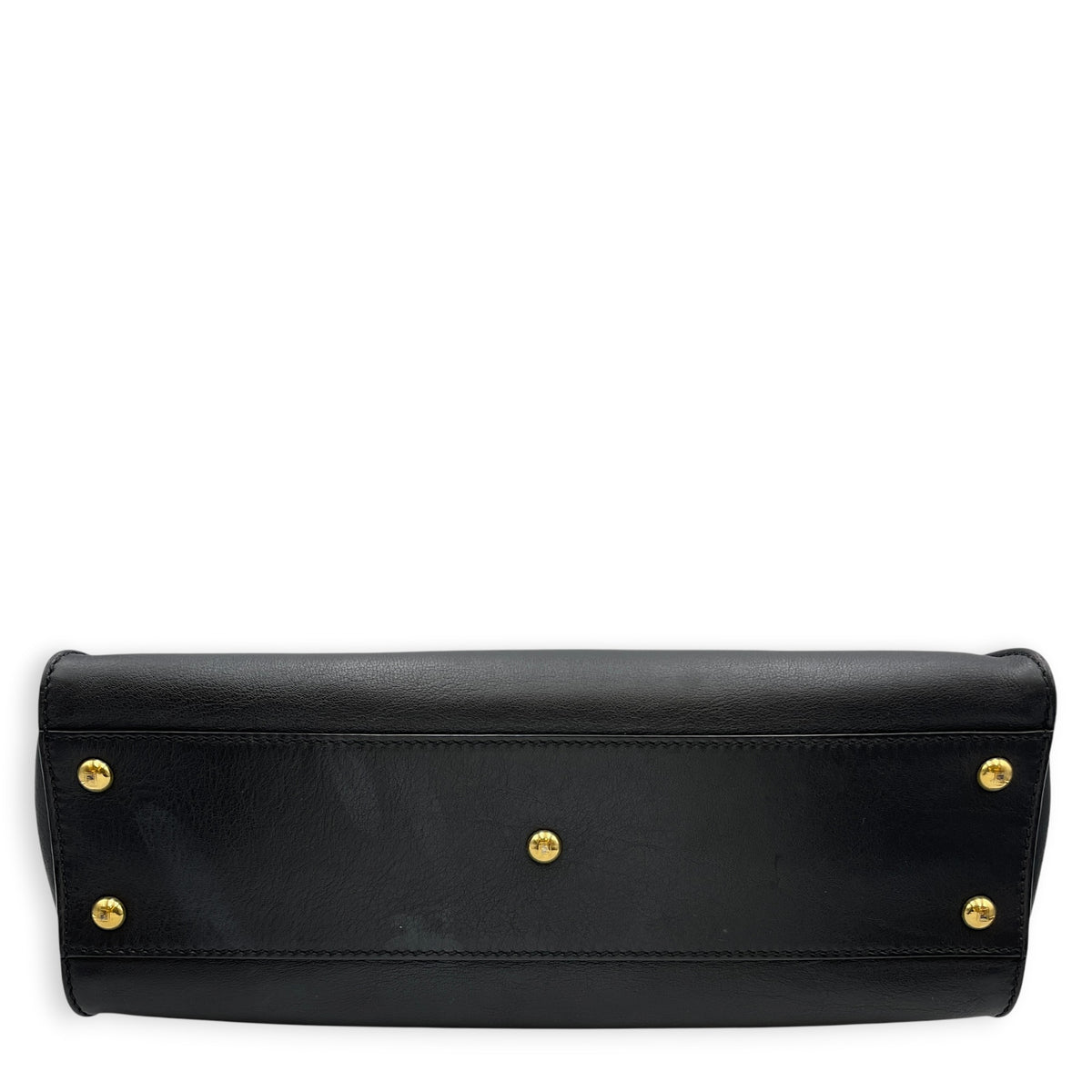 Peekaboo  33 cm  Black Top Handle Bag in Calfskin Gold hardware