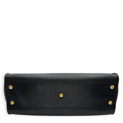 Peekaboo  33 cm  Black Top Handle Bag in Calfskin Gold hardware
