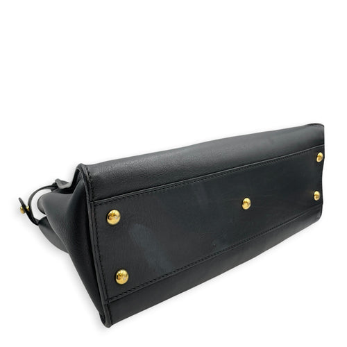 Peekaboo  33 cm  Black Top Handle Bag in Calfskin Gold hardware