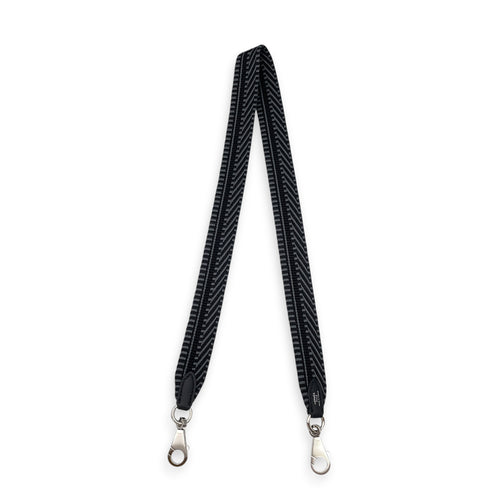 Tressage Sangle Cavale, 25mm by 70cm  Noir Bag Accessory in Swift Palladium hardware
