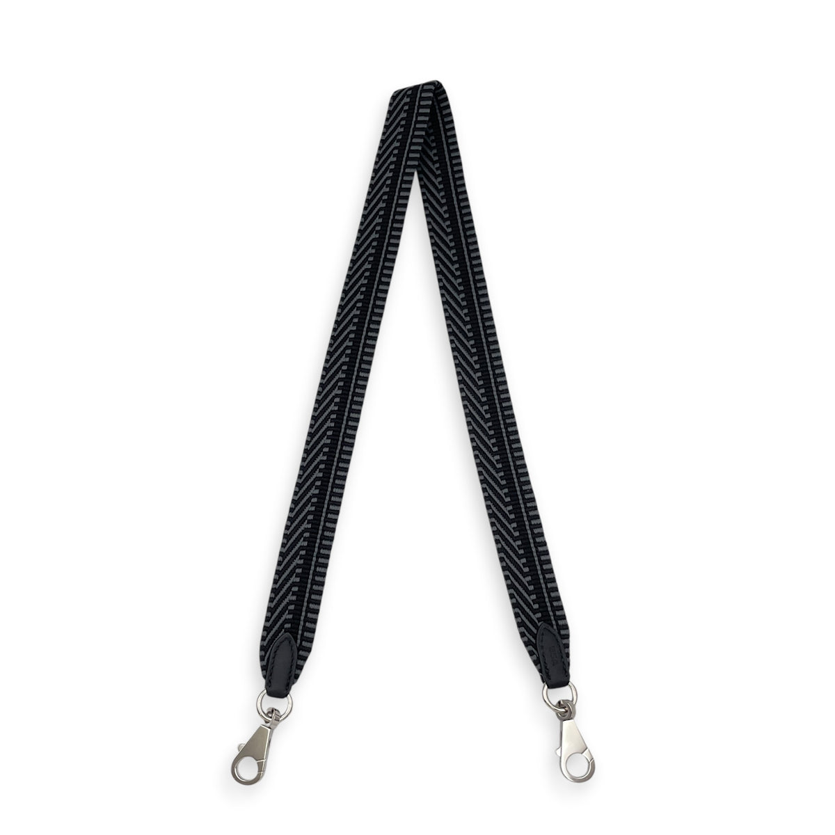 Tressage Sangle Cavale, 25mm by 70cm  Noir Bag Accessory in Swift Palladium hardware