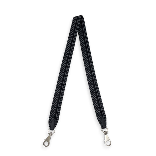 Tressage Sangle Cavale, 25mm by 70cm  Noir Bag Accessory in Swift Palladium hardware