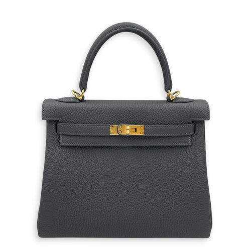Kelly 25 Ardoise in Togo Gold hardware