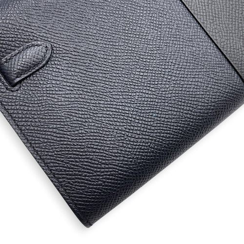 Kelly To Go Casaque Blue Indigo/Noir/Bleu frida Wallet in Epsom Gold hardware