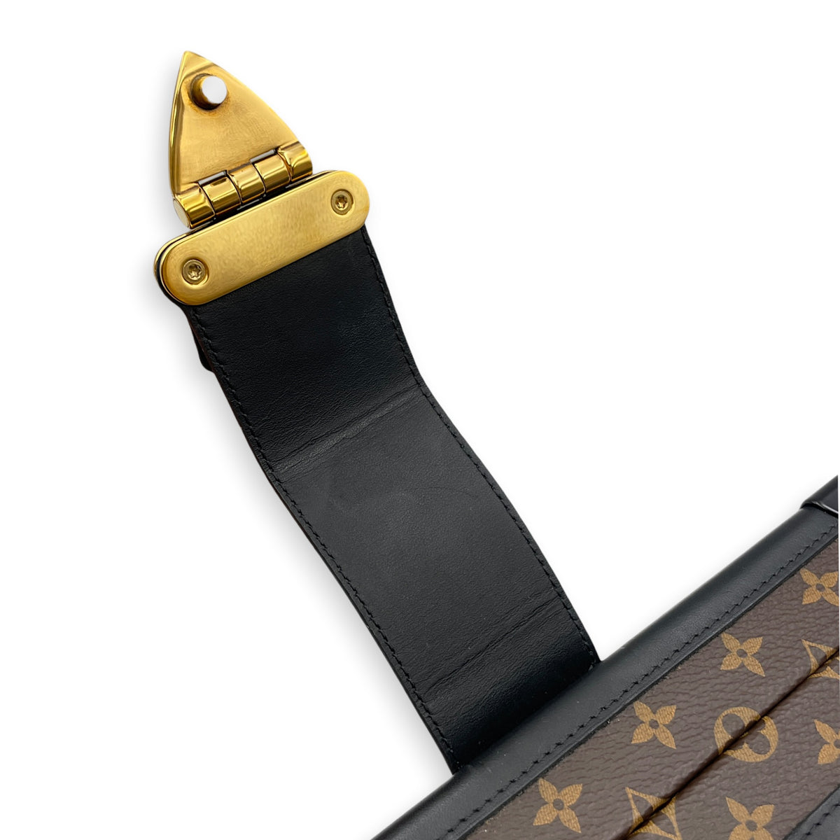 Petite Malle  Brown Shoulder Bag in Monogram Coated Canvas Gold hardware