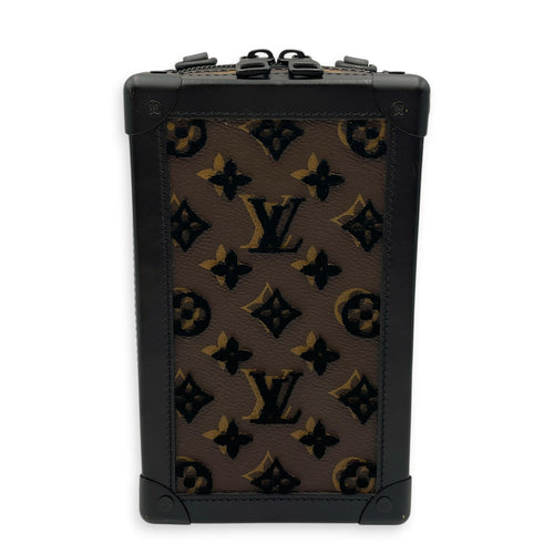 Vertical Soft Trunk  Brown Crossbody Bag in Monogram Coated Canvas PVD hardware