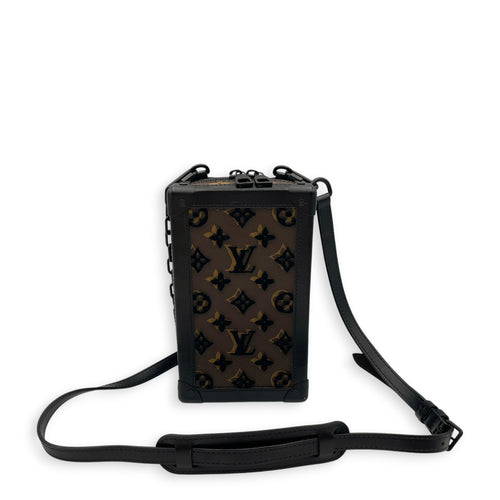 Vertical Soft Trunk  Brown Crossbody Bag in Monogram Coated Canvas PVD hardware