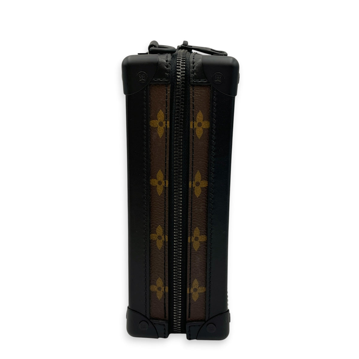 Vertical Soft Trunk  Brown Crossbody Bag in Monogram Coated Canvas PVD hardware
