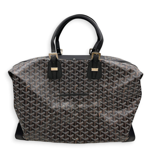 Duffle bag Black Duffle Bag in Coated Canvas Silver hardware