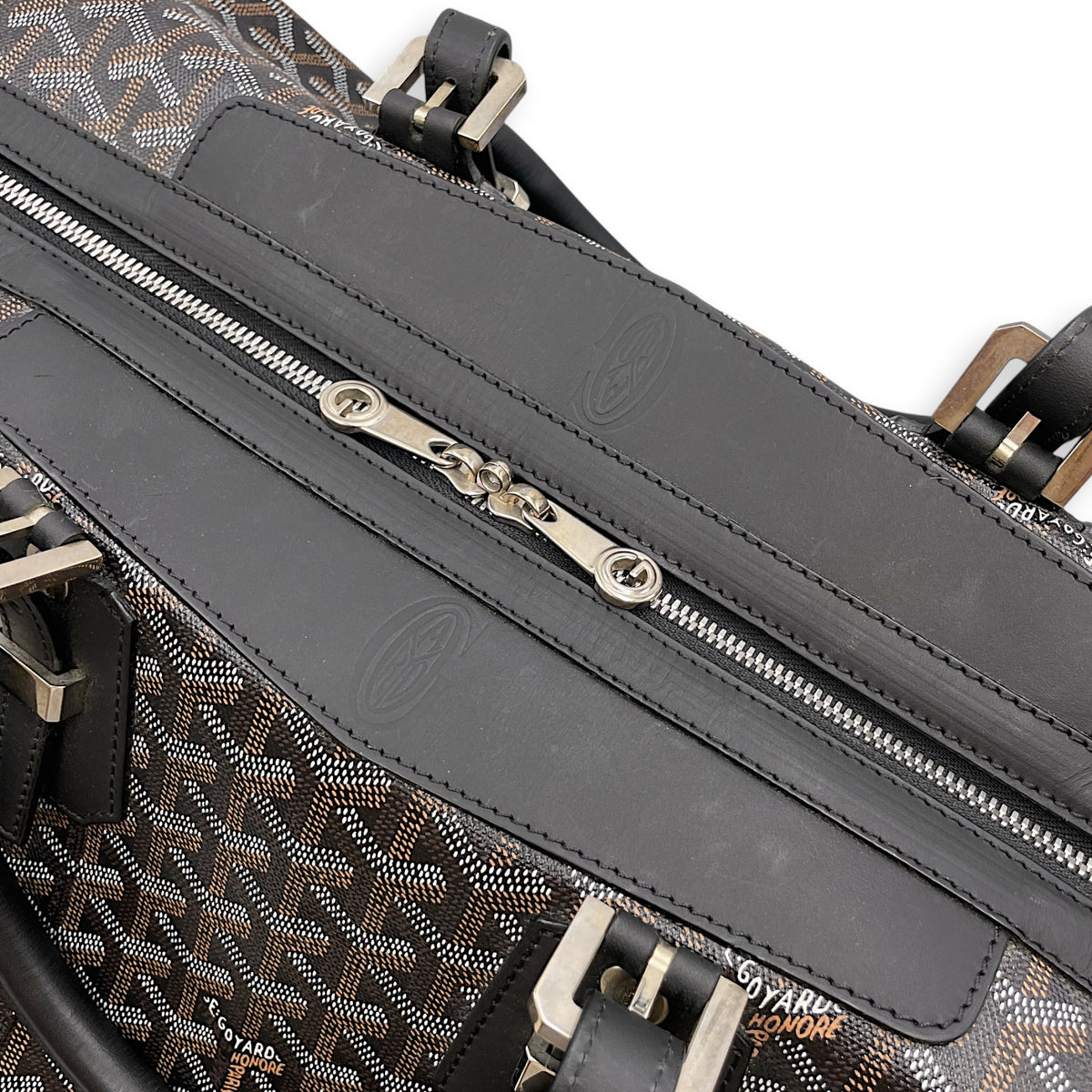 Duffle bag Black Duffle Bag in Coated Canvas Silver hardware