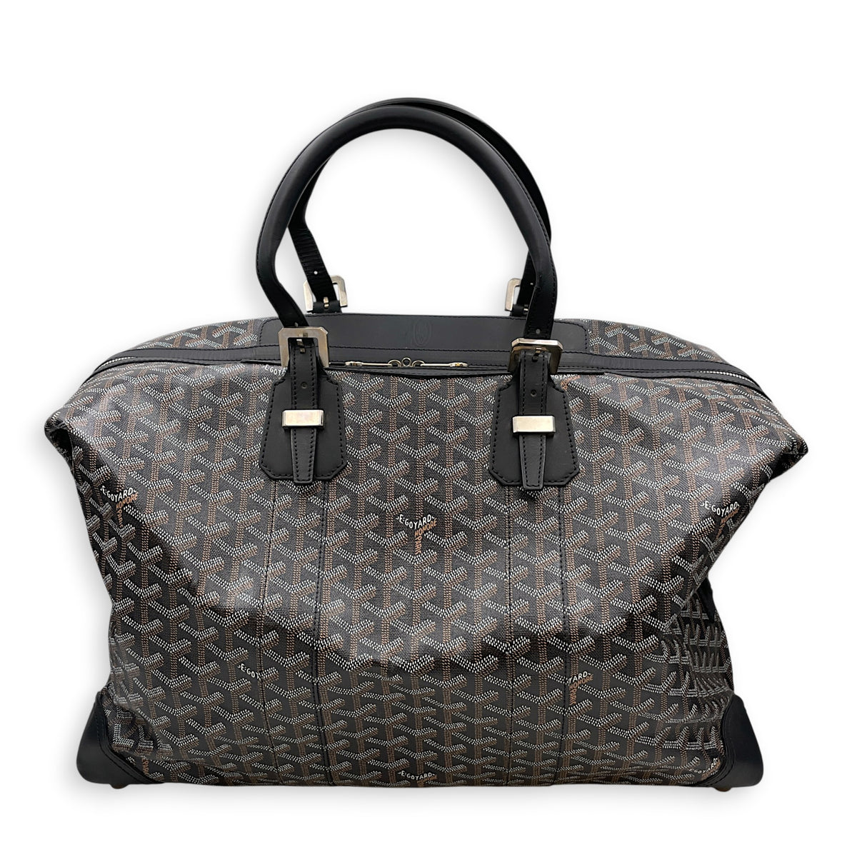 Duffle bag Black Duffle Bag in Coated Canvas Silver hardware