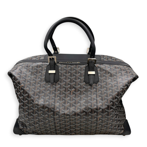 Duffle bag Black Duffle Bag in Coated Canvas Silver hardware