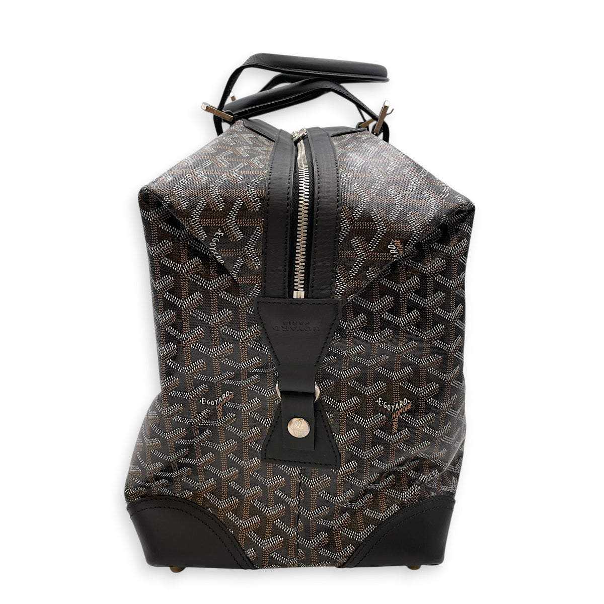 Duffle bag Black Duffle Bag in Coated Canvas Silver hardware