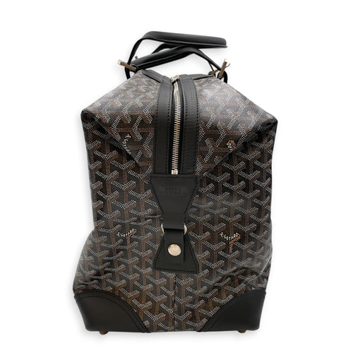 Duffle bag Black Duffle Bag in Coated Canvas Silver hardware