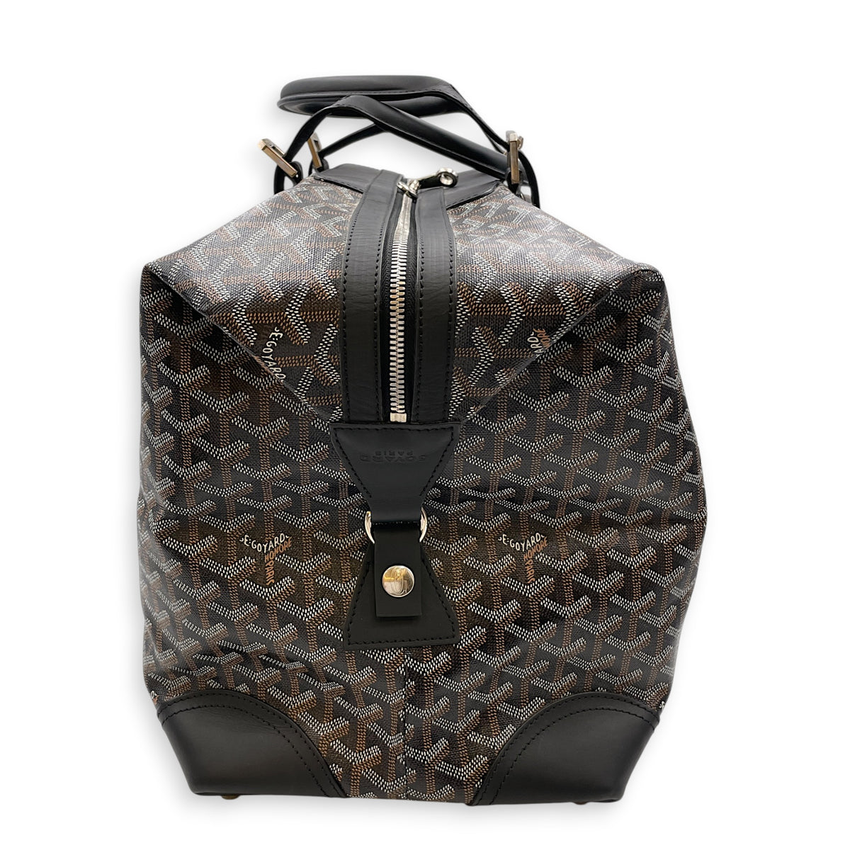 Duffle bag Black Duffle Bag in Coated Canvas Silver hardware