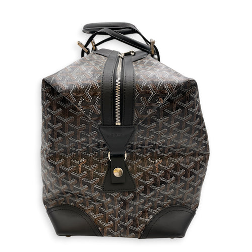 Duffle bag Black Duffle Bag in Coated Canvas Silver hardware