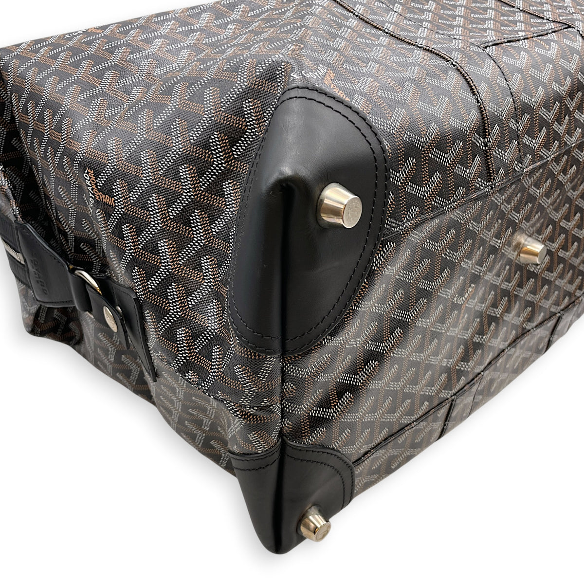 Duffle bag Black Duffle Bag in Coated Canvas Silver hardware