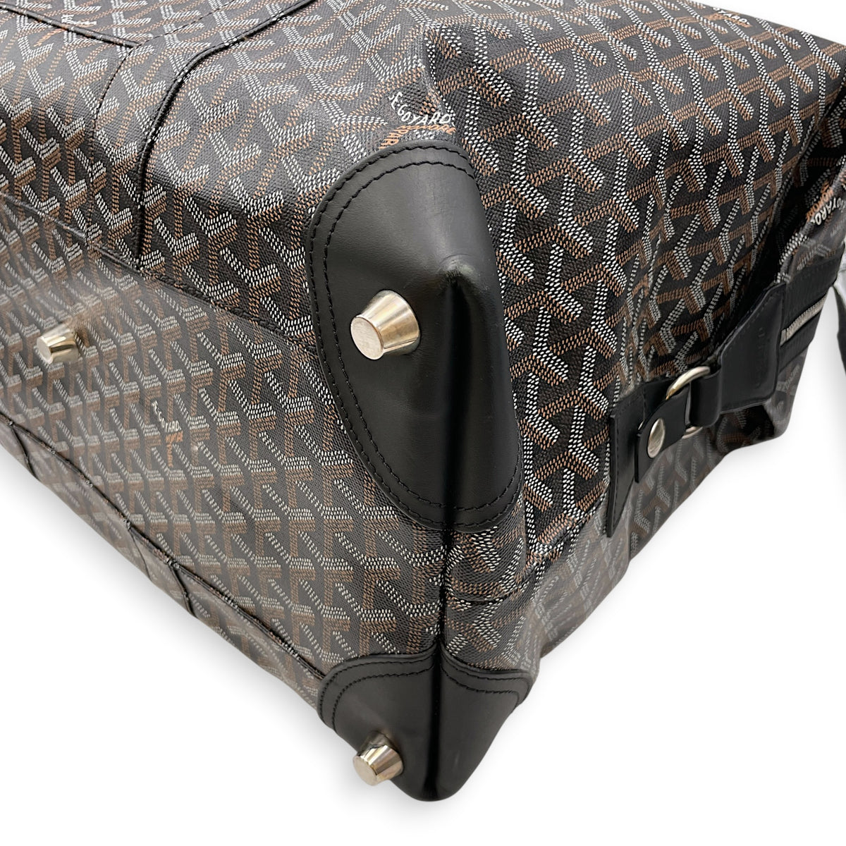 Duffle bag Black Duffle Bag in Coated Canvas Silver hardware