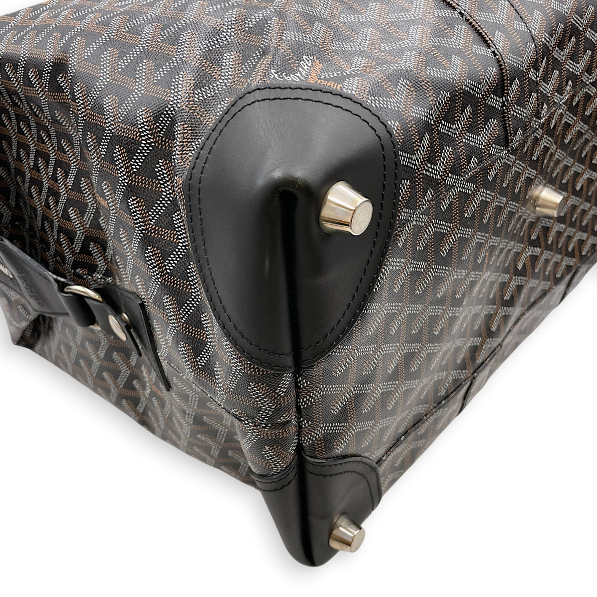 Duffle bag Black Duffle Bag in Coated Canvas Silver hardware