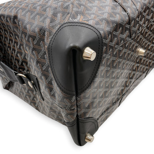 Duffle bag Black Duffle Bag in Coated Canvas Silver hardware