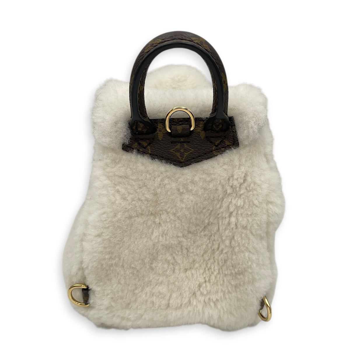 Vivified Backpack  White Backpack in Shearling  Gold hardware