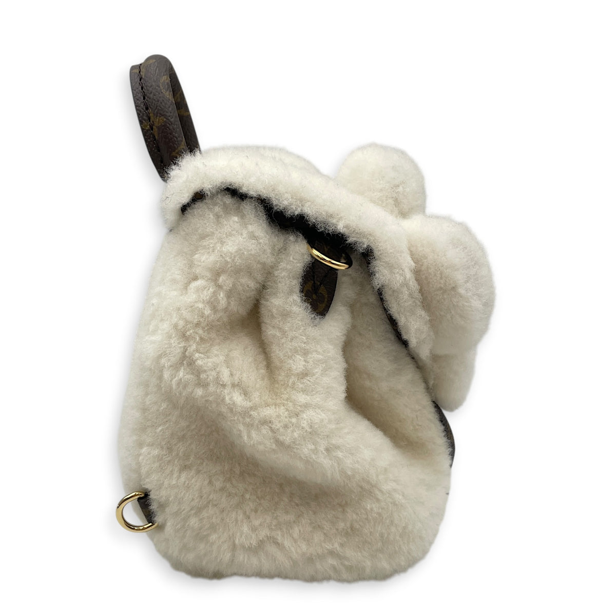 Vivified Backpack  White Backpack in Shearling  Gold hardware