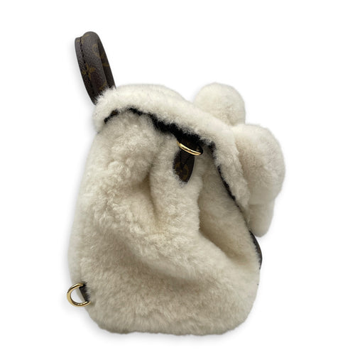 Vivified Backpack  White Backpack in Shearling  Gold hardware