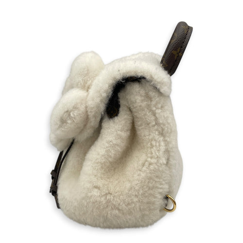 Vivified Backpack  White Backpack in Shearling  Gold hardware
