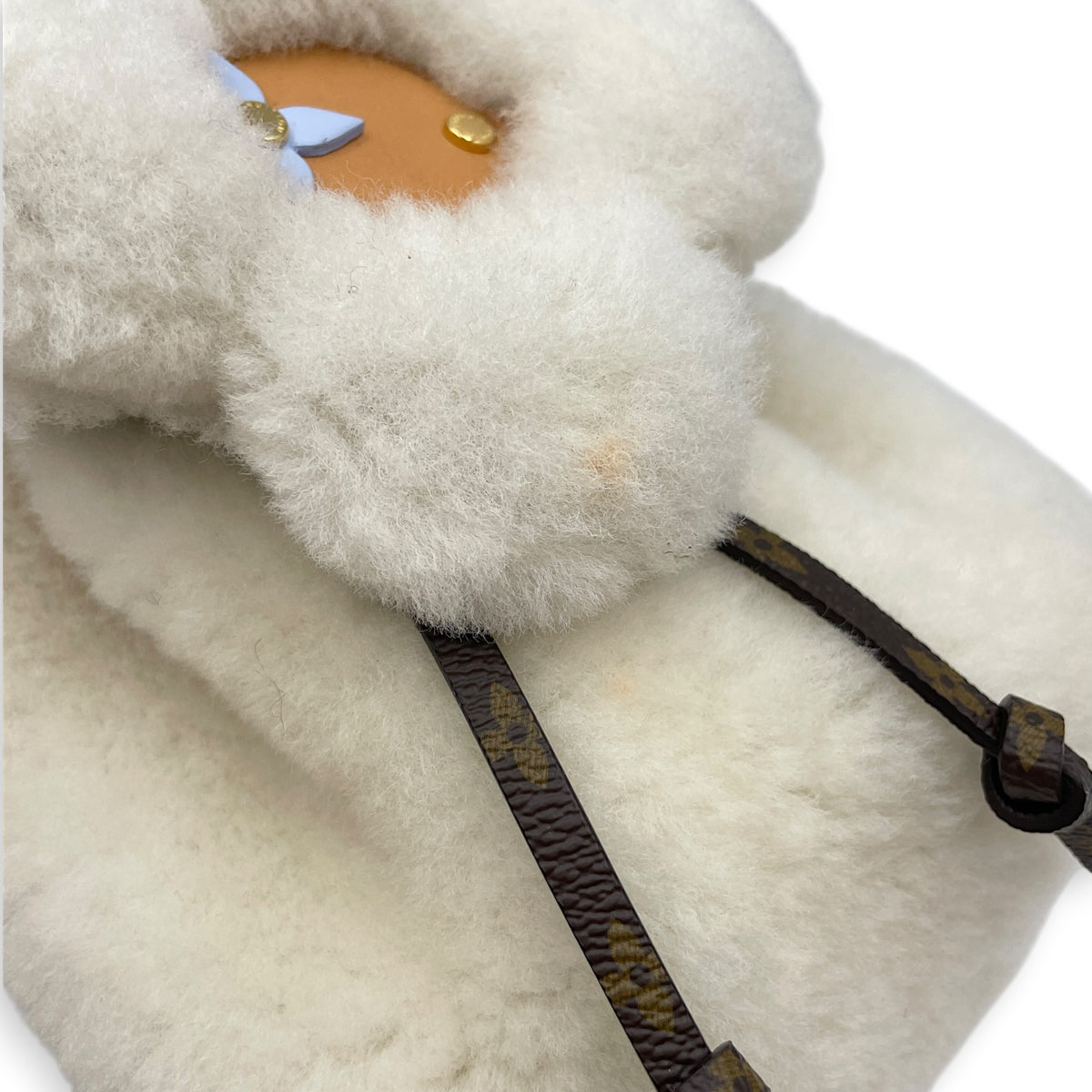 Vivified Backpack  White Backpack in Shearling  Gold hardware