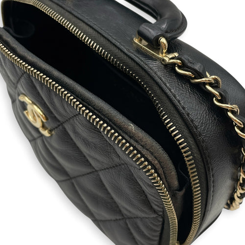 CC Trip Vanity Case  Black Vanity Bag in Lambskin Light Gold hardware