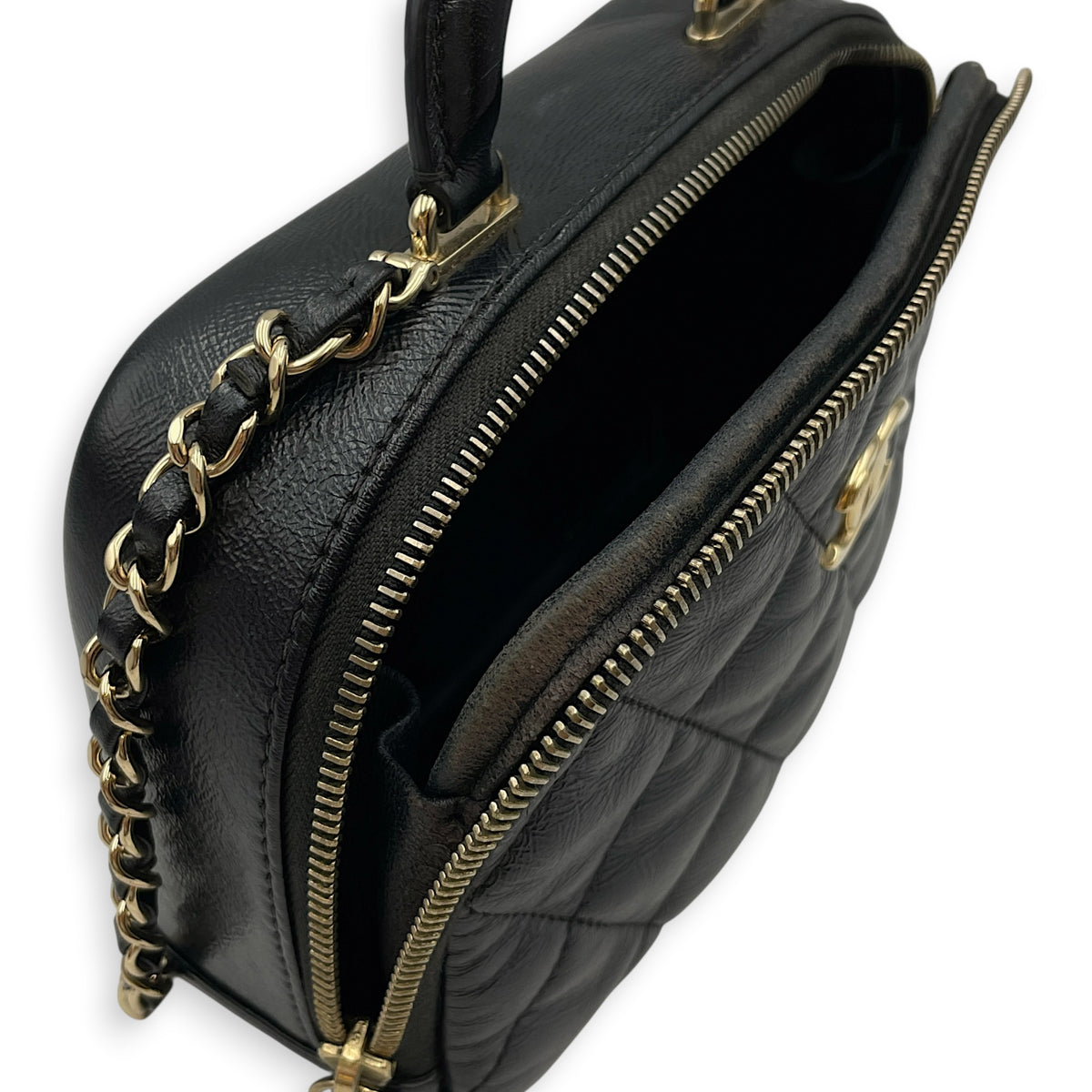 CC Trip Vanity Case  Black Vanity Bag in Lambskin Light Gold hardware