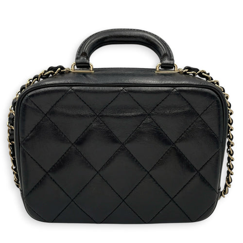 CC Trip Vanity Case  Black Vanity Bag in Lambskin Light Gold hardware