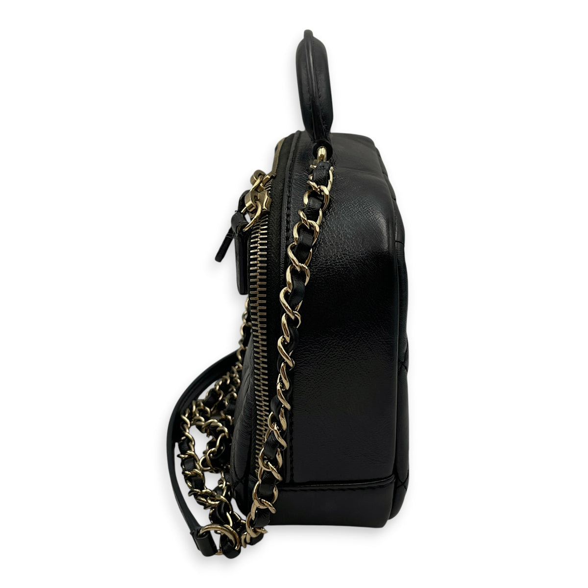 CC Trip Vanity Case  Black Vanity Bag in Lambskin Light Gold hardware