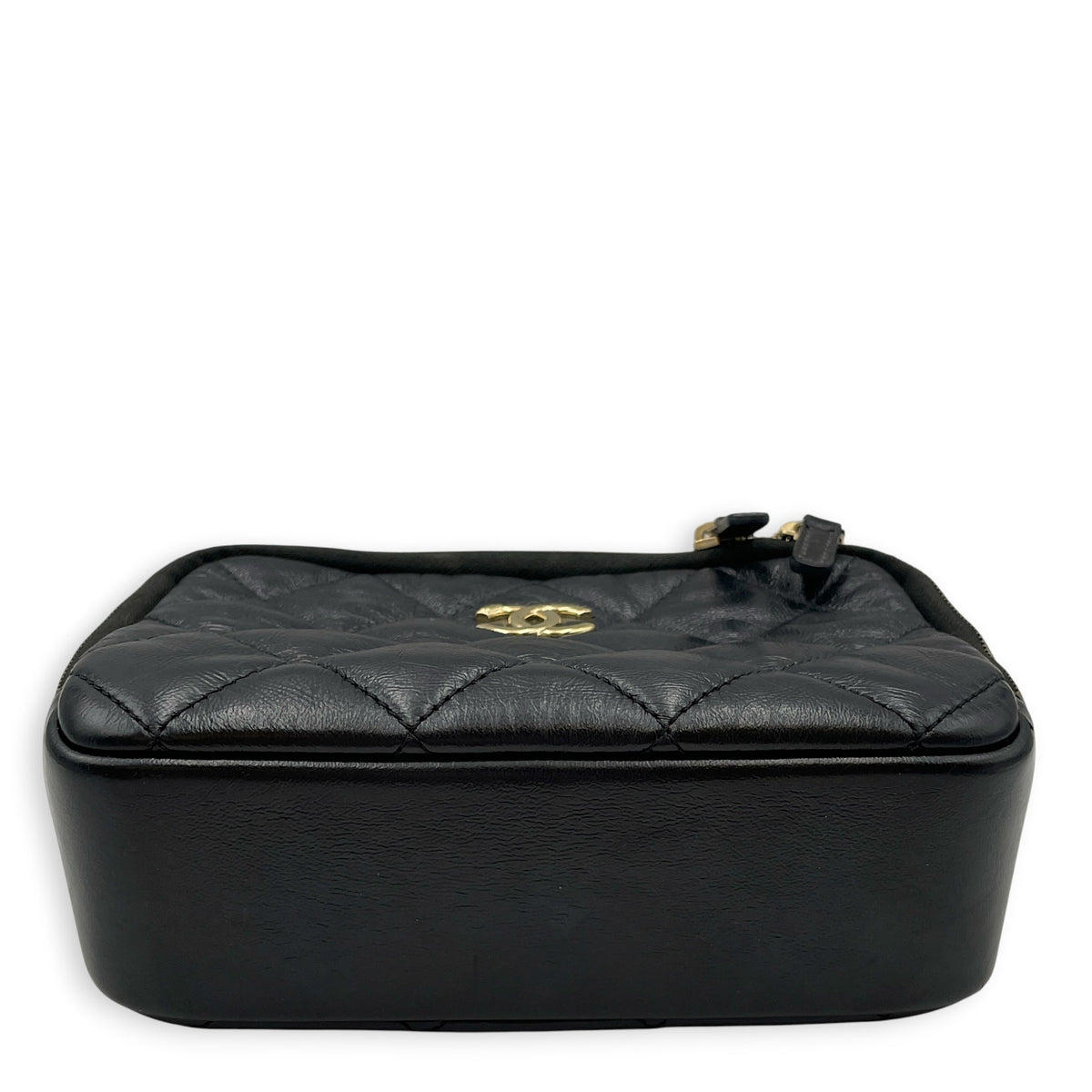 CC Trip Vanity Case  Black Vanity Bag in Lambskin Light Gold hardware