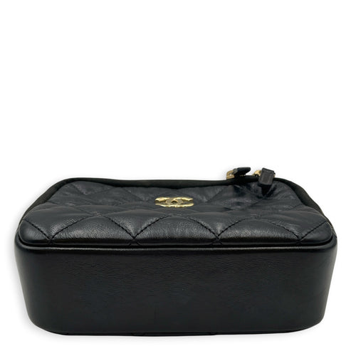 CC Trip Vanity Case  Black Vanity Bag in Lambskin Light Gold hardware