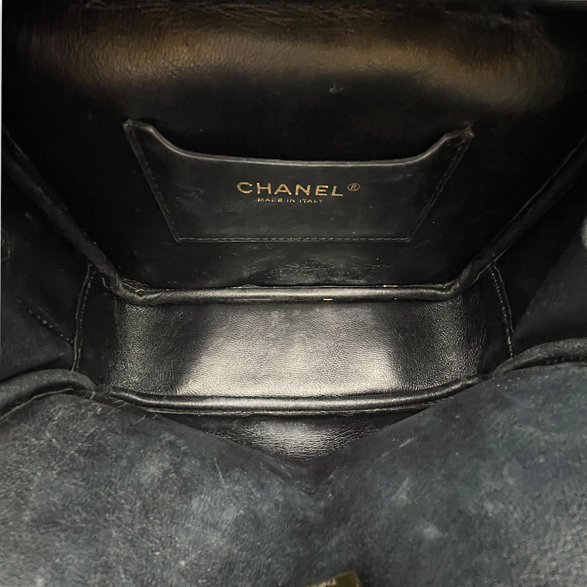 CC Trip Vanity Case  Black Vanity Bag in Lambskin Light Gold hardware