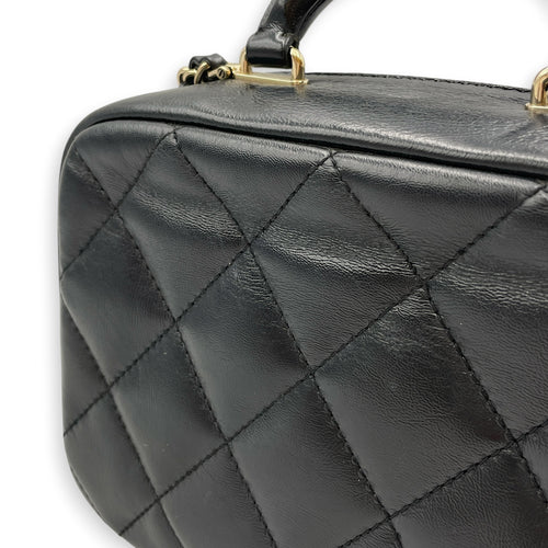 CC Trip Vanity Case  Black Vanity Bag in Lambskin Light Gold hardware